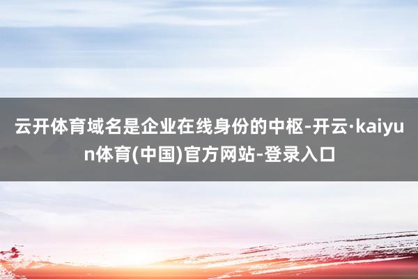 云开体育域名是企业在线身份的中枢-开云·kaiyun体育(中国)官方网站-登录入口