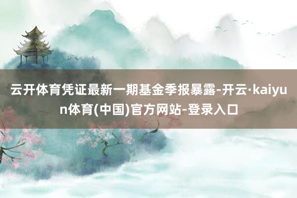云开体育凭证最新一期基金季报暴露-开云·kaiyun体育(中国)官方网站-登录入口